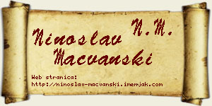 Ninoslav Mačvanski vizit kartica